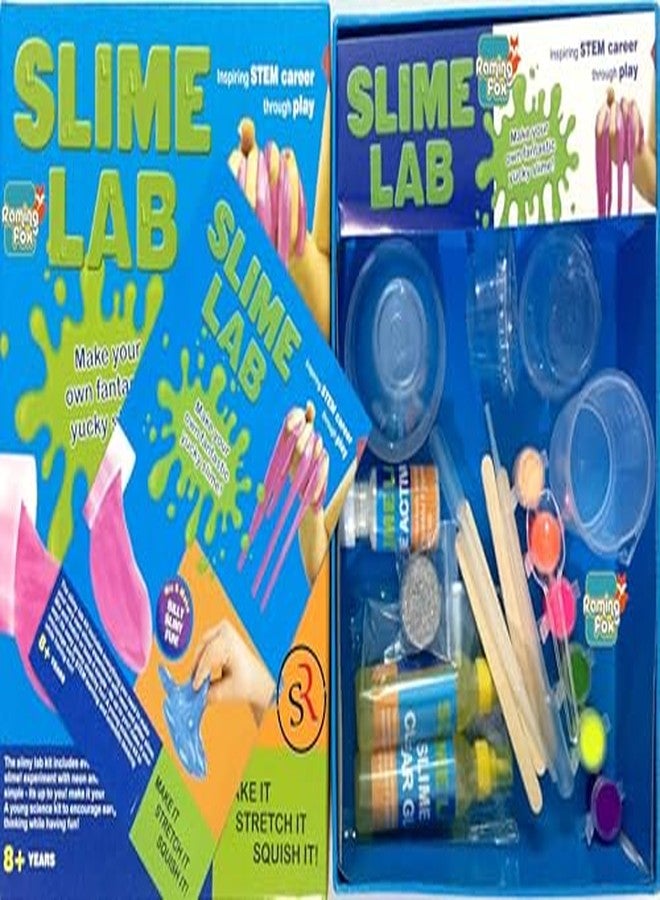 Raming Fox Slime Making Kit for Kids - DIY Science Lab with 6 Colors, Glitter & Tools | Create Stretchy, Fluffy Slime | STEM Learning Toy for Ages 8+ (20+ Pieces) - Image 5